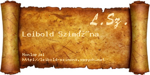 Leibold Szimóna névjegykártya